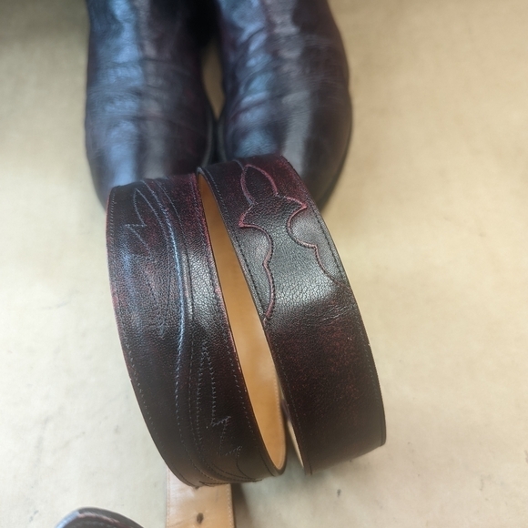 Lucchese Boots men's size 11D Exotic Genuine Black Cherry Smooth Ostrich classic - Picture 16 of 16